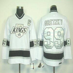 Kings 99 Wayne Gretzky White CCM Throwback Men Jersey