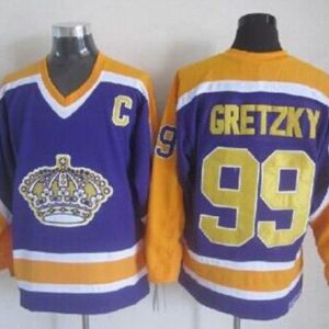 Kings 99 Wayne Gretzky Purple CCM Throwback Men Jersey
