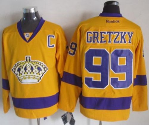 Kings 99 Wayne Gretzky Gold Alternate Men Jersey