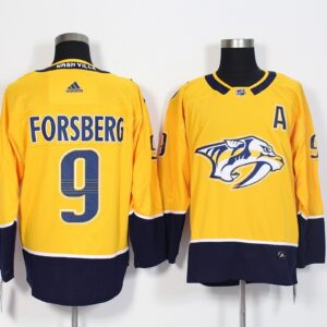 Predators 9 Filip Forsberg Yellow Men Jersey