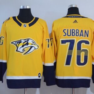 Predators 76 P.K. Subban Yellow Men Jersey