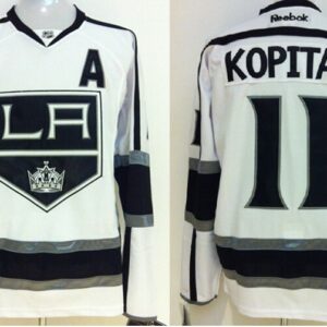 Kings 11 Anze Kopitar White With A Patch Men Jersey