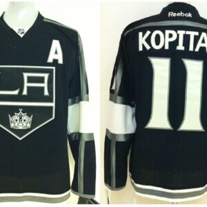 Kings 11 Anze Kopitar Black With A Patch Men Jersey