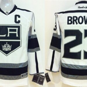 Kings 23 Dustin Brown White With C Patch Youth Jersey