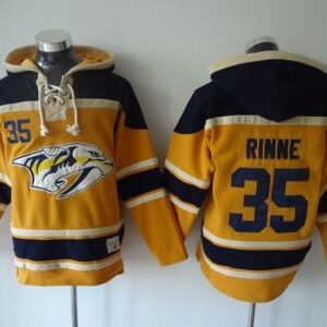 Predators 35 Pekka Rinne Yellow Men Sweatshirt