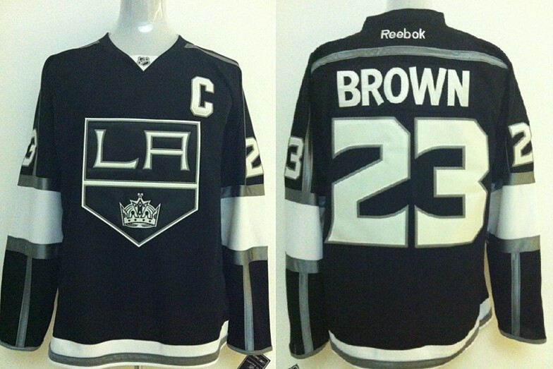 Kings 23 Dustin Brown Black With C Patch Men Jersey
