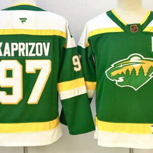 Wild 97 Kirill Kaprizov Green New Youth Jersey