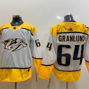 Predators 64 Mikael Granlund White Men Jersey