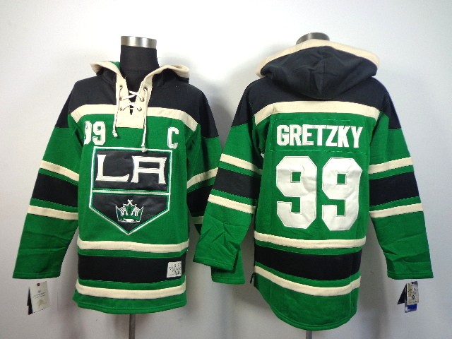 Kings 99 Wayne Gretzky Green With C Patch Men Sweatshirt