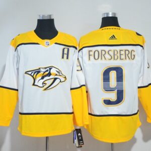 Predators 9 Filip Forsberg White Men Jersey