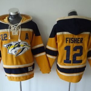 Predators 12 Mike Fisher Yellow Men Sweatshirt