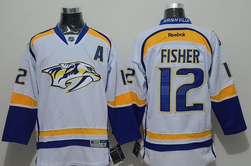 Predators 12 Mike Fisher White Road Men Jersey