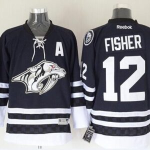Predators 12 Mike Fisher Blue Third Men Jersey