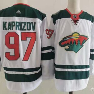 Wild 97 Kirill Kaprizov White Men Jersey
