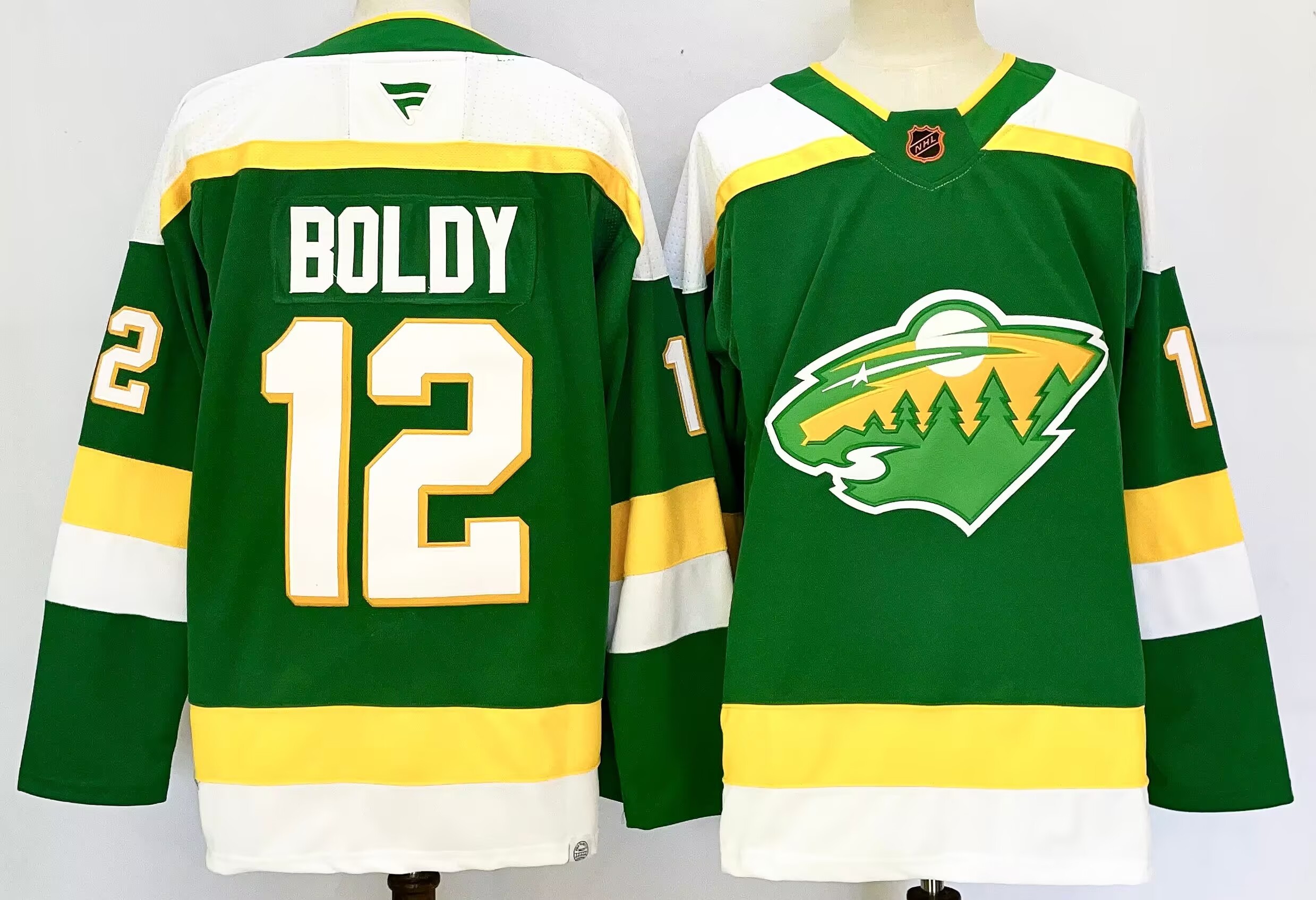 Wild 12 Matt Boldy Green 2024 New Men Jersey