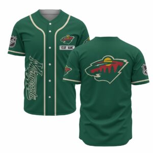 Minnesota Wild Baseball Green Customized Jersey