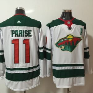 Wild 11 Zach Parise White Men Jersey