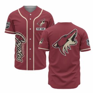 Arizona Coyotes Red Baseball Customized Jersey