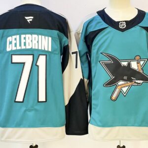 Sharks 71 Macklin Celebrini 2025 New Men Jersey