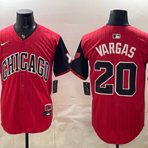 Chicago White Sox 20 Vargas Red City Cool Base Men Jersey