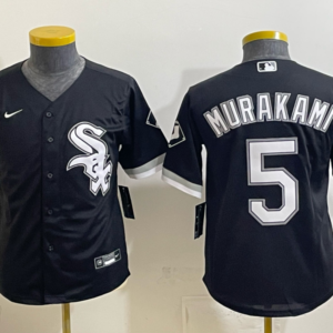 Chicago White Sox 5 Murakami Black Cool Base Youth Jersey