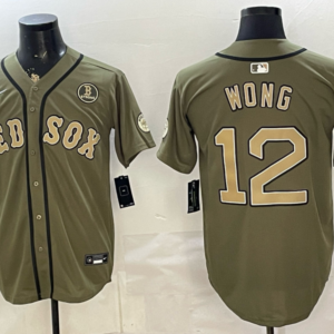 Boston Red Sox 12 Wong Camo Salute to Service Cool Base Men Jersey