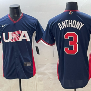 Team USA Red Sox 3 Roman Anthony Blue 2026 World Cup Cool Base Men Jersey