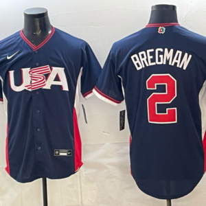 Team USA Boston Red Sox 2 Bregman Navy 2026 World Cup Cool Base Men Jersey
