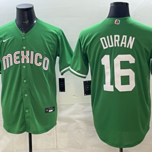 Team Mexico Boston Red Sox 16 Duran Green 2026 World Cup Cool Base Men Jersey