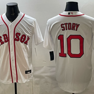 Boston Red Sox 10 Story White Cool Base Men Jersey