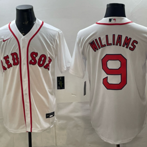Boston Red Sox 9 Williams White Cool Base Men Jersey