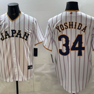 Team Japan Red Sox 34 Masataka Yoshida White 2026 World Cup Cool Base Men Jersey