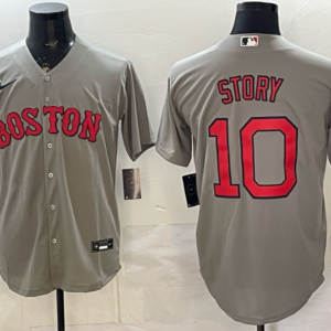 Boston Red Sox 10 Story Grey Cool Base Men Jersey