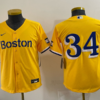 MLB Red Sox 34 David Ortiz Yellow Nike Cool Base Youth Jersey