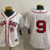 MLB Red Sox 9 White Nike Cool Base Youth Jersey