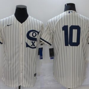 MLB White Sox 10 Yoan Moncada 2021 Cream Field Of Dreams Flexbase Men Jersey