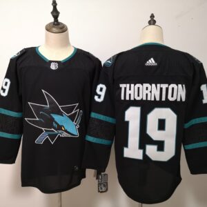 Sharks 19 Joe Thornton New Black Men Jersey