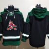 Coyotes Blank Black Green Ageless Must Have Lace Up Pullover Hoodie