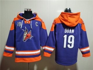 Coyotes 19 Shane Doan Purple Ageless Must-Have Lace-Up Pullover Hoodie