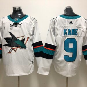 Sharks 9 Evander Kane White Men Jersey
