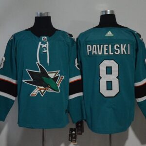 Sharks 8 Joe Pavelski Teal Men Jersey