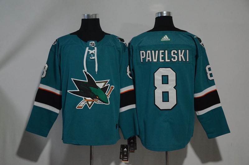 Sharks 8 Joe Pavelski Teal Men Jersey