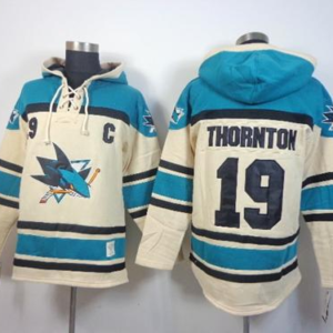 Sharks 19 Joe Thornton With C Patch Cream Men Sweatshirt