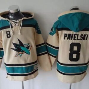 Sharks 8 Joe Pavelski Cream Men Sweatshirt