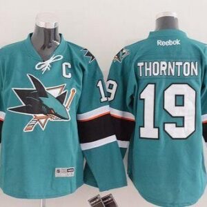 Sharks 19 Joe Thornton Green Youth Jersey
