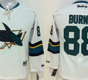 Sharks 88 Brent Burns White Youth Jersey