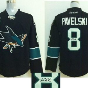 Sharks 8 Joe Pavelski Black Autographed Men Jersey