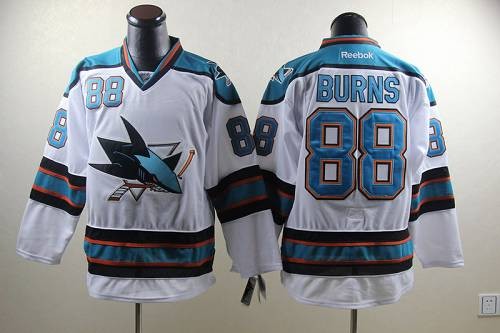 Sharks 88 Brent Burns White Men Jersey