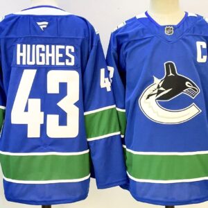 Canucks 43 Quinn Hughes Blue New Men Jersey
