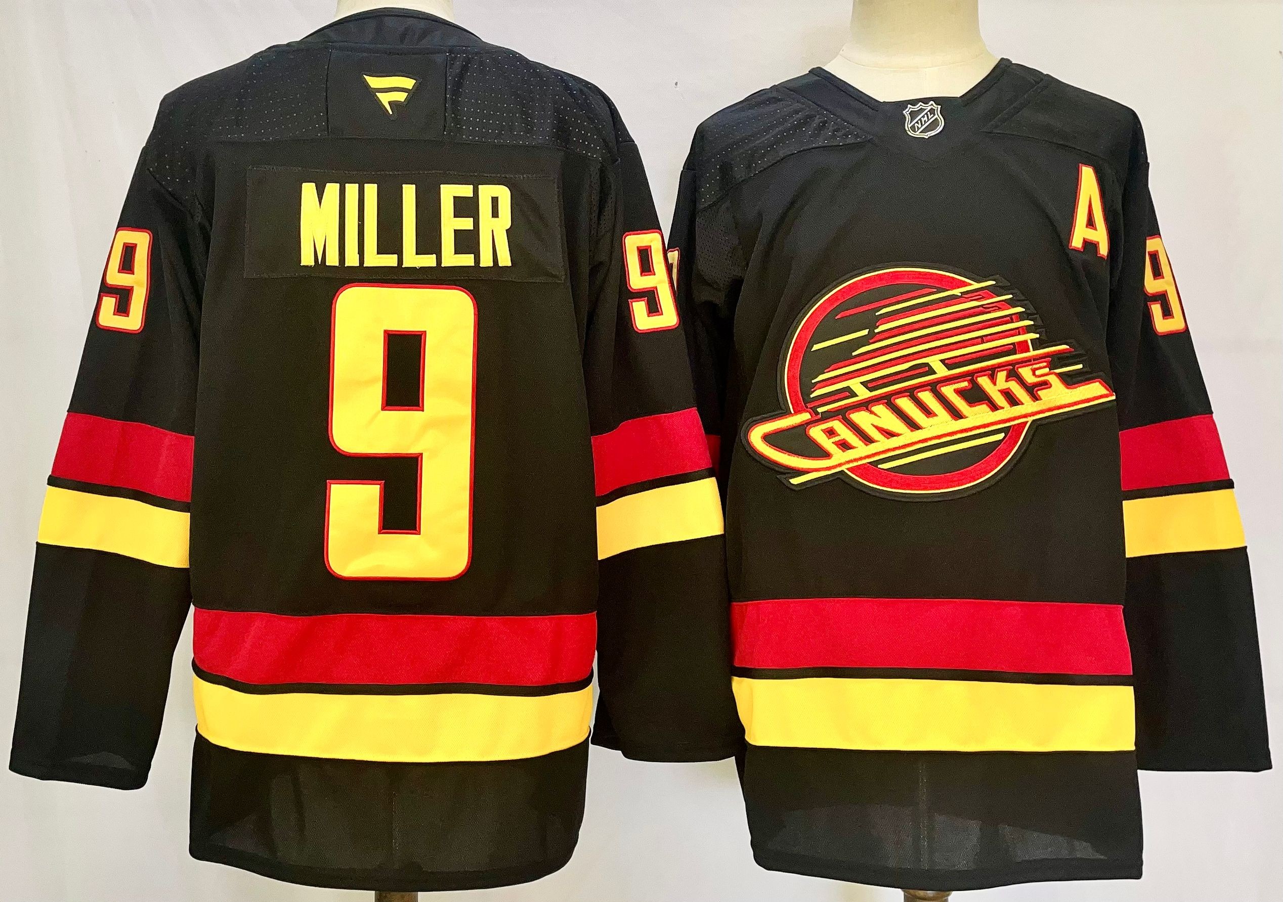 Canucks 9 Miller Black 2024 New Men Jersey